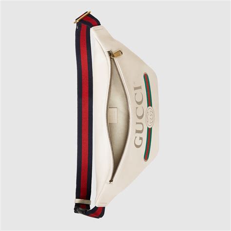 gucci white leather belt bag